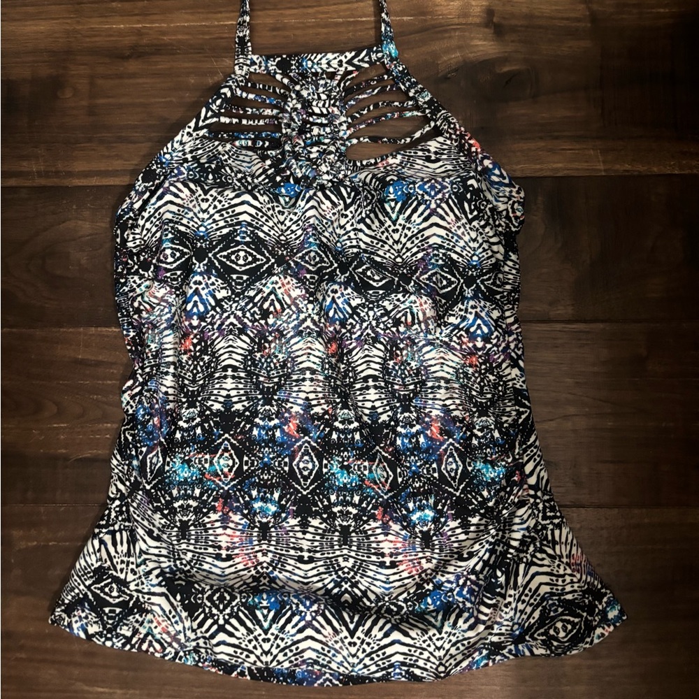 Island Escape Multicolor Halter Swim Top